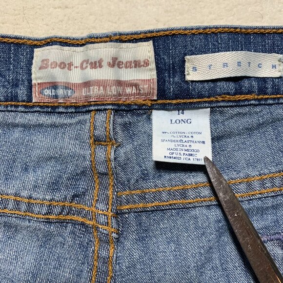 Vintage Y2K Old Navy Boot Cut Jeans Ultra Low Waist Faded Light Wash Denim - Picture 7 of 13